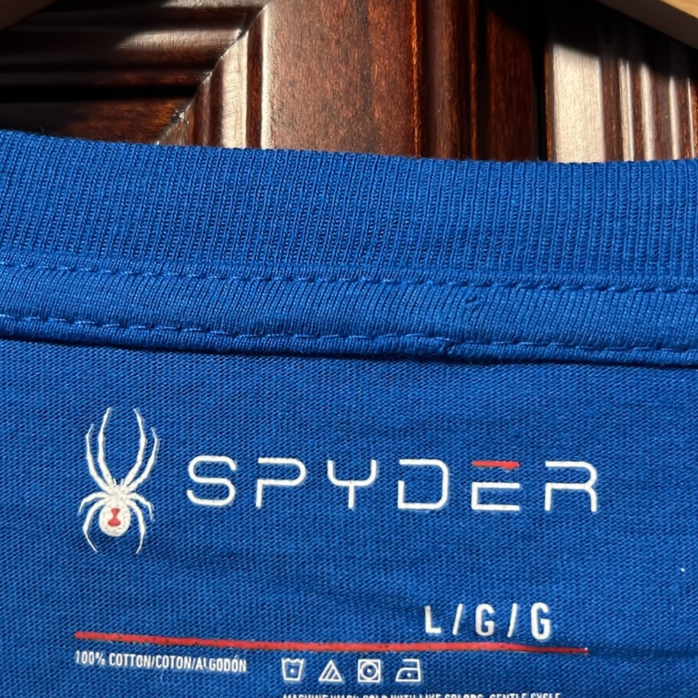 Brand New Spyder Royal Blue Custom Designed Classic Luxury Tee Shirt 100% Cotton - Picture 5 of 8